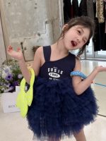 【90-140cm】ワンピース 女の子 チュール 切り替え ドレス - 画像 (6)
