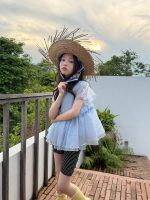 【100-160cm】二点セット トップス パフスリーブ 半袖 無地 通気性良い 女の子 - 画像 (5)