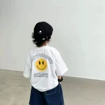 【90-160cm】Tシャツ男の子笑顔柄夏 - 画像 (4)