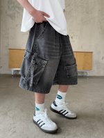 【120-170cm】ショートパンツ デニム 合わせやすい ジーンズ 夏 ポケット付き - 画像 (3)