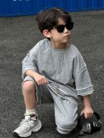 【100-160cm】セットアップ カジュアル シンプル かっこいい 男の子 無地 - 画像 (3)