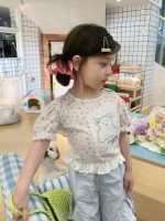 【90-140cm】半袖Ｔシャツorパンツ 女の子 フリル 花柄 パフスリープ - 画像 (4)