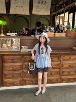 【100-160cm】レギンス ボーダー柄 切り替え 伸び性良い 女の子 夏新作 - 画像 (5)