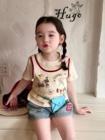【90-140cm】半袖Ｔシャツorパンツ 女の子 レイヤード トレンド - 画像 (4)