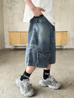 【120-170cm】ショートパンツ デニム ゆったり 合わせやすい ジーンズ - 画像 (3)