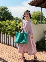 【100-160cm】セットアップ ノースリーブ 無地 フリル ゆったり ベスト+スカート - 画像 (3)