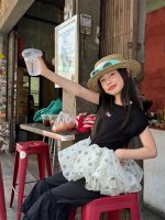 【100-160cm】Tシャツ 切り替え スカート仕様 無地 半袖 女の子