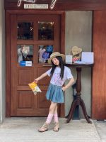 【100-160cm】Tシャツ ドット柄 プリント カジュアル 合わせやすい 女の子