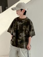 【120-170cm】Tシャツ カジュアル カモフラージュ ゆったり 夏新作 - 画像 (5)
