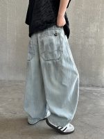 【120-170cm】デニムズボン ジーンズ ゆったり カジュアル ファッション - 画像 (3)