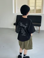 【90-160cm】Tシャツ ファッション アルファベット プリント 男の子 - 画像 (4)