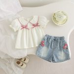 【73-110cm】ベストorパンツ ベビー リボン付き スウィート