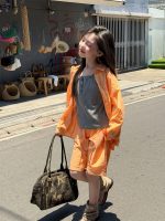 【100-160cm】セットアップ 長袖 無地 カジュアル 薄手 シャツ+ズボン