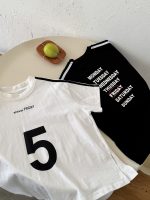 【100-150cm】Tシャツ 配色 プリント ゆったり 半袖 女の子 夏新作 - 画像 (5)