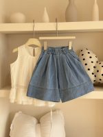 【100-160cm】スカート デニム 韓国風 シンプル カジュアル 合わせやすい 女の子 - 画像 (6)