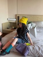 【90-150cm】半袖Tシャツorパンツ 女の子 ボーダー柄 韓国風 - 画像 (4)