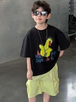 【90-160cm】Tシャツ 半袖 ラウンドネック プリント ダック柄