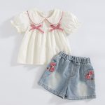 【73-110cm】ベストorパンツ ベビー リボン付き スウィート - 画像 (4)