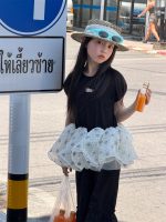 【100-160cm】Tシャツ 切り替え スカート仕様 無地 半袖 女の子 - 画像 (4)