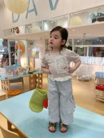 【90-140cm】半袖Ｔシャツorパンツ 女の子 フリル 花柄 パフスリープ - 画像 (6)