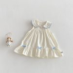 【73-100cm】ワンピース ベビー リボン付き スウィート - 画像 (2)