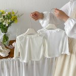 【73-100cm】トップス ベビー フリル 丸襟 無地 - 画像 (5)