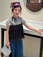 【100-160cm】キャミソール ドット柄 ゆったり スウィート 韓国風 女の子 - 画像 (4)