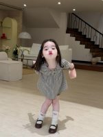 【90-140cm】シャツorパンツ 女の子 チェック柄 折り襟 - 画像 (4)