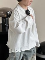 【100-160cm】Tシャツ カジュアル ゆったり 無地 長袖 男の子 - 画像 (5)