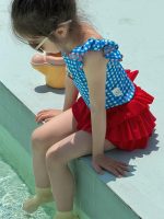 【80-140cm】水着 チェック柄 ドーパミン風 セパレートスイムウェア - 画像 (3)