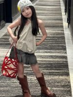 【90-150cm】トップスorスカート 女の子 ストライプ プリーツ - 画像 (9)