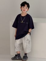 【90-160cm】Tシャツ プリント カジュアル 合わせやすい ラウンドネック 半袖 - 画像 (6)