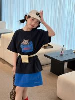 【90-160cm】Tシャツ 韓国風 プリント 着回し力抜群 ゆったり カジュアル