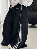 【100-160cm】ズボン ファスナー 切り替え カジュアル ゆったり パンツ - 画像 (2)