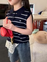【90-150cm】ポロシャツorパンツ 女の子 ノースリープ ボーダー柄 - 画像 (5)