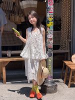 【100-160cm】ベスト 無地 フリル ゆったり 刺繍 合わせやすい 女の子 - 画像 (4)
