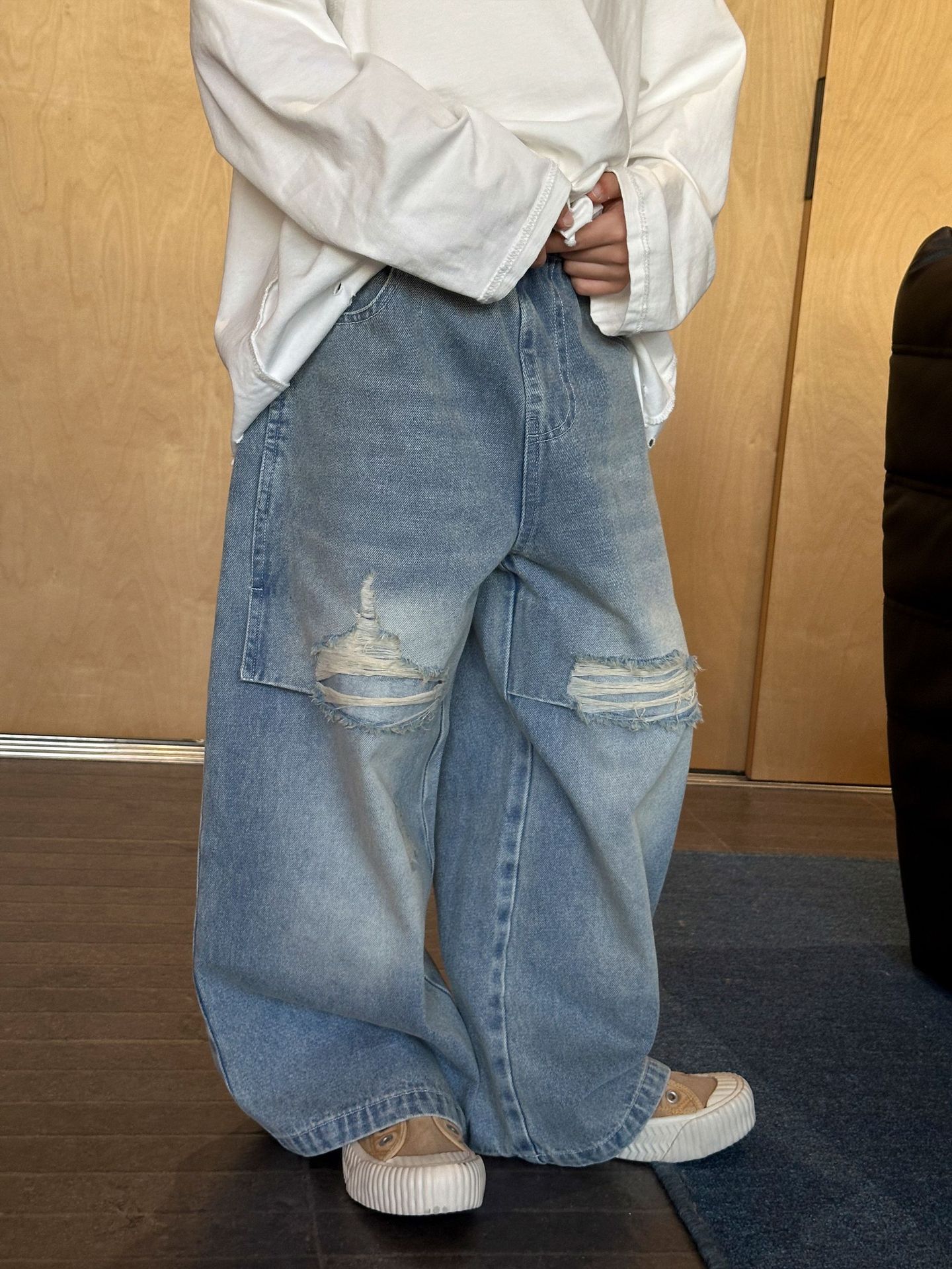 O1CN01aQP7lW1DACQfFTp9H_2218066840175-0-cib.jpg 【100-170cm】デニムパンツ 男の子 クール ストリート - 画像 (1)