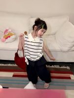 【90-150cm】ポロシャツorパンツ 女の子 ノースリープ ボーダー柄 - 画像 (3)