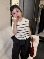 【90-150cm】ポロシャツorパンツ 女の子 ノースリープ ボーダー柄 - 画像 (8)