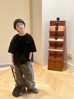 【90-160cm】Tシャツ アルファベット 半袖 男の子 - 画像 (3)
