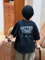 【90-160cm】Tシャツ アルファベット 半袖 男の子 - 画像 (5)