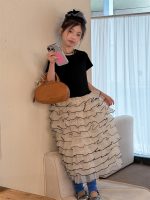 【100-160cm】ワンピース フェイク 切り替え 半袖 プリンセス風 女の子 - 画像 (3)