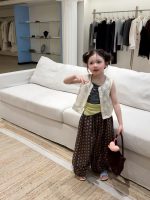 【90-150cm】ベストorキャミソールorパンツ 女の子 透かし レトロ