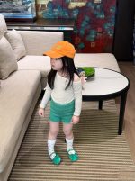 【90-150cm】Tシャツorショートパンツ 女の子 ハイウエスト ワンショルダー - 画像 (5)
