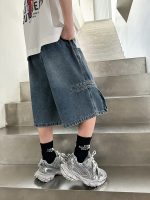 【120-170cm】ショートパンツ デニム ゆったり 合わせやすい ジーンズ - 画像 (6)