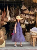 【100-160cm】ワンピース ノースリーブ ゆったり 無地 プリンセス風 女の子 - 画像 (6)