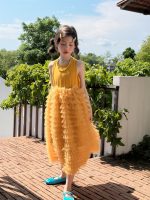 【100-160cm】ワンピース ノースリーブ ゆったり 無地 プリンセス風 女の子 - 画像 (5)