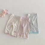 【73-100cm】レギンス ベビー フリル ニット ストレッチ - 画像 (2)
