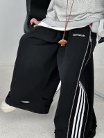 【100-160cm】ズボン ファスナー 切り替え カジュアル ゆったり パンツ - 画像 (3)
