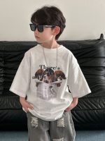 【90-160cm】キッズ半袖Tシャツ カートゥーン プリント ラウンドネック おしゃれ - 画像 (6)